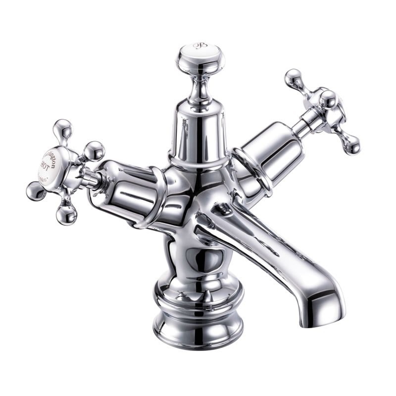 Смеситель для раковины на 1 отверстие Regent, с кнопкой Click-Clack [CLR6] Regent Burlington T12-QT, W11, T1, T4B - Вид №1