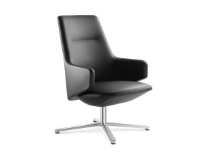 Кожаное вращающееся кресло с подлокотниками