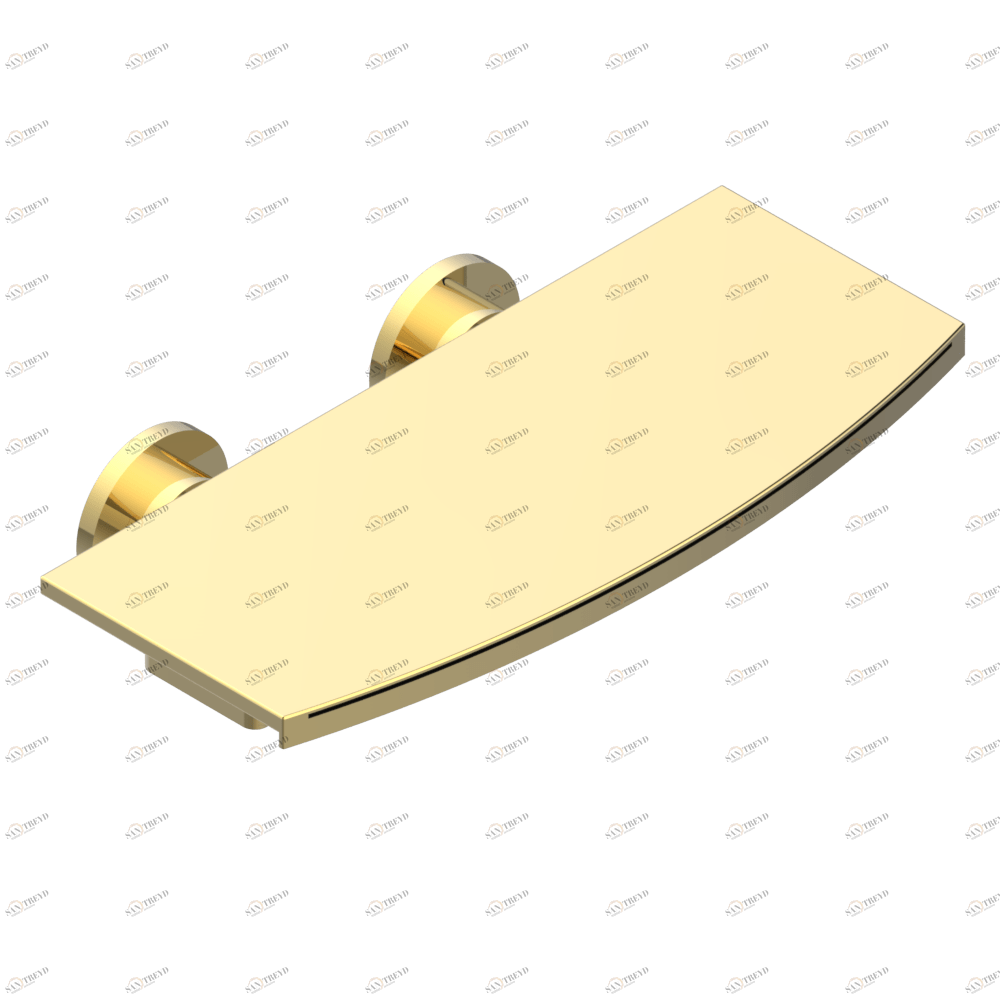 A34-22NIA/E Излив водопадный для ванны встраиваемый в стену 350 мм Thg-paris Bambou с хрусталём янтарного цвета Золото A34 22NIA/E CAT.F