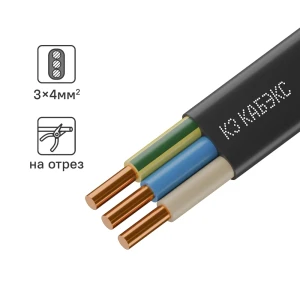 Электрический кабель Кабэкс ВВГ-Пнг(A)-LS 3x4 на отрез