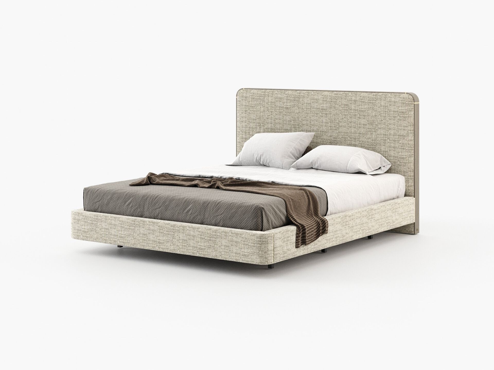 Двуспальная кровать из ткани с мягким изголовьем Laskasas ANNY ARCH-00006314 - Вид №4