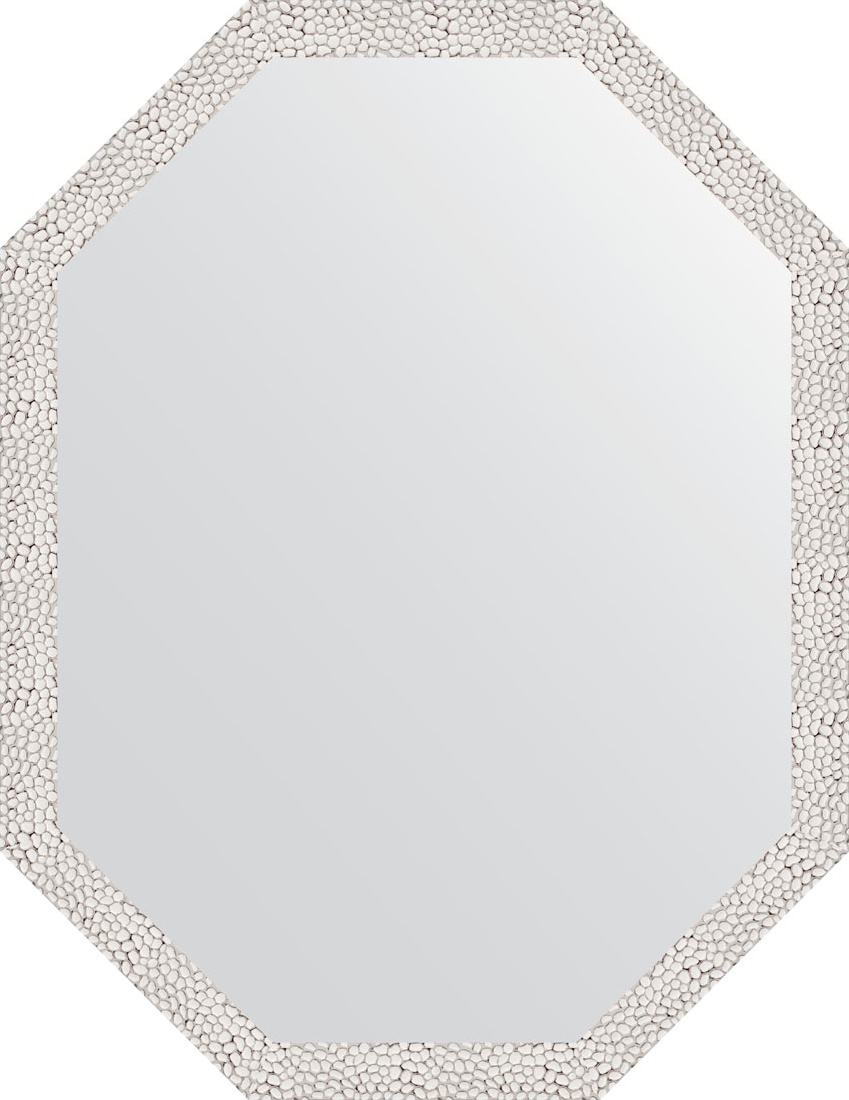 BY 7004 Зеркало в багетной раме - чеканка белая 46 mm EVOFORM Octagon