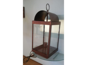 Настольная лампа из латуни и прозрачного стекла