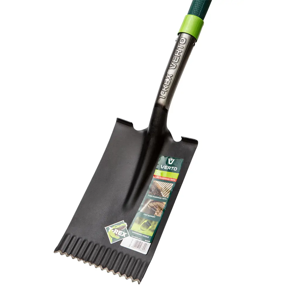 Лопата штыковая прямоугольная Verto 116 см сталь с черенком и зубьями STLM-2112315 - Вид №1