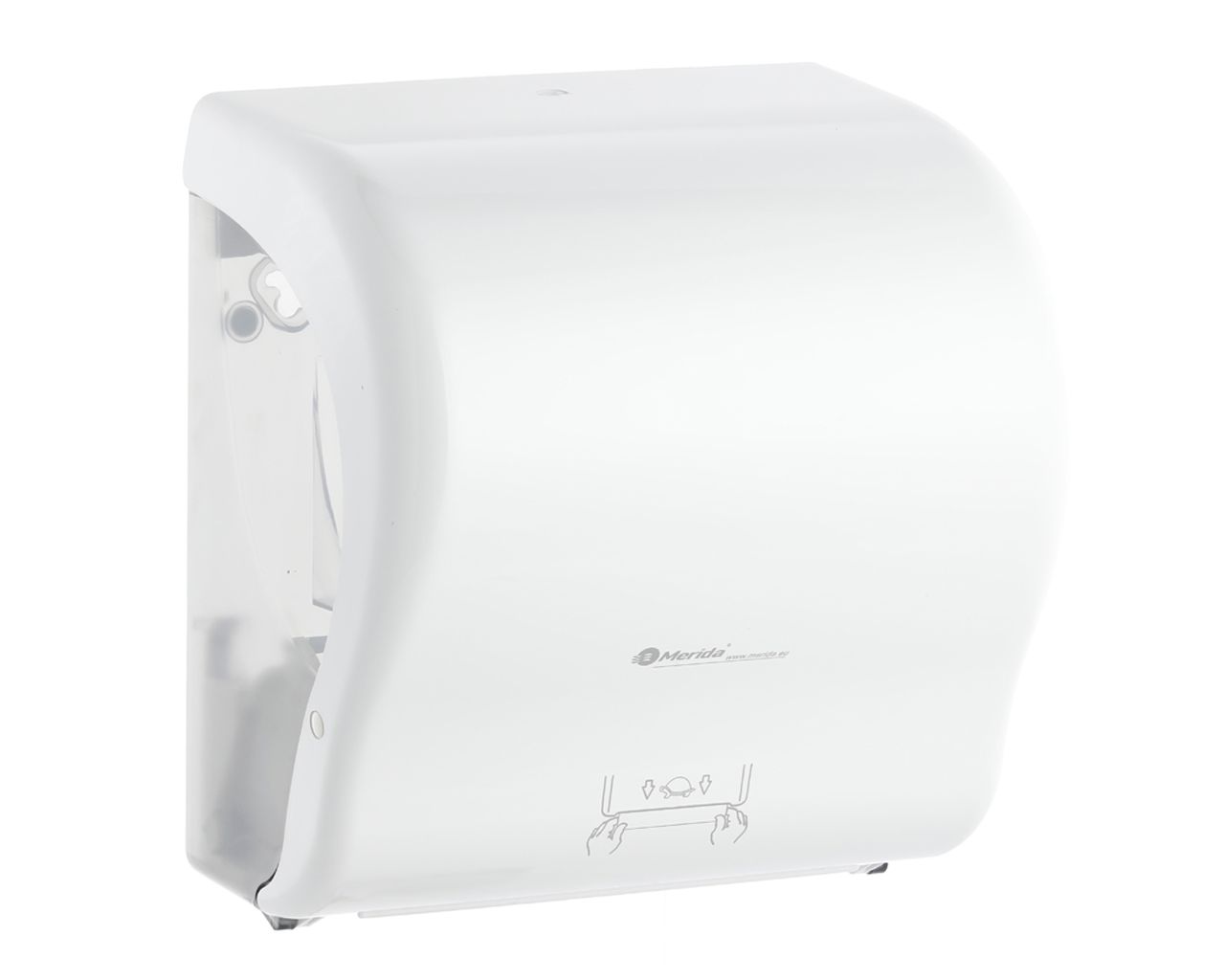 CJB301 Механический диспенсер для бумажных полотенец в рулонах LUX CUT AUTOMATIC MAXI, АБС-пластик, белый Merida 