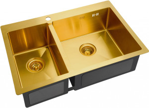 Мойка кухонная ZorG Inox R SZR-78-2-51-R BRONZE из нержавеющей стали, бронза