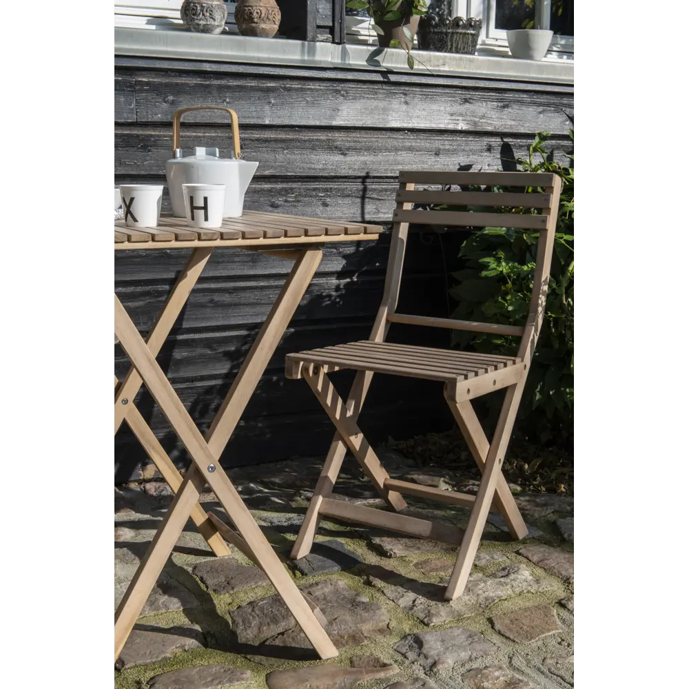 Набор садовой мебели Naterial Origami складной акация: стол и 2 стула STLM-2011954 - Вид №20