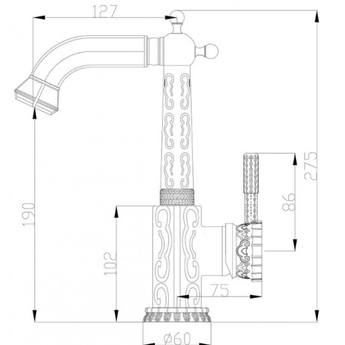 Zorg A 112U-BR Смеситель для кухни Zorg 275 х 127 мм  - Вид №2