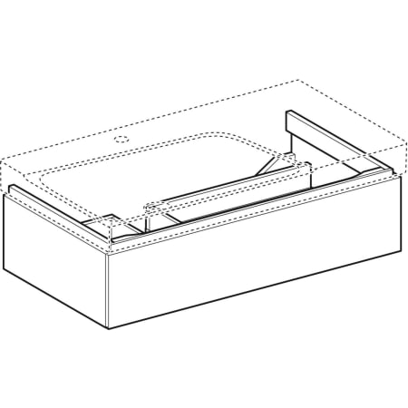500.513.43.1 Шкафчик для раковины Geberit Xeno² с полкой, с одним выдвижным ящиком Geberit  - Вид №1