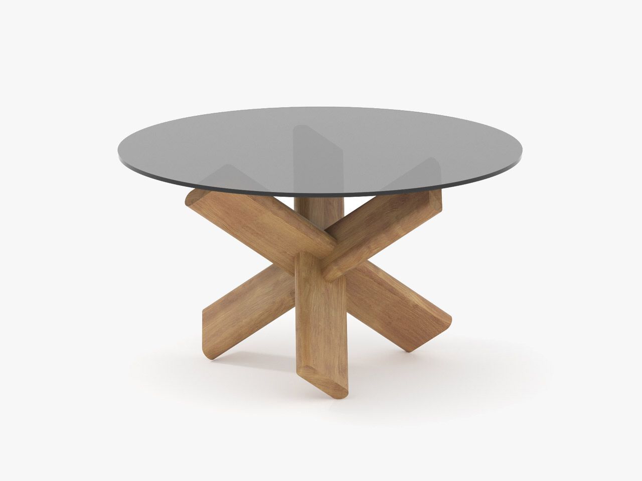Круглый стол из дерева и стекла Air Division ARCH-00042752 - Вид №1