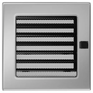 Вентиляционная решетка Kratki 17х17 с жалюзи (никель)