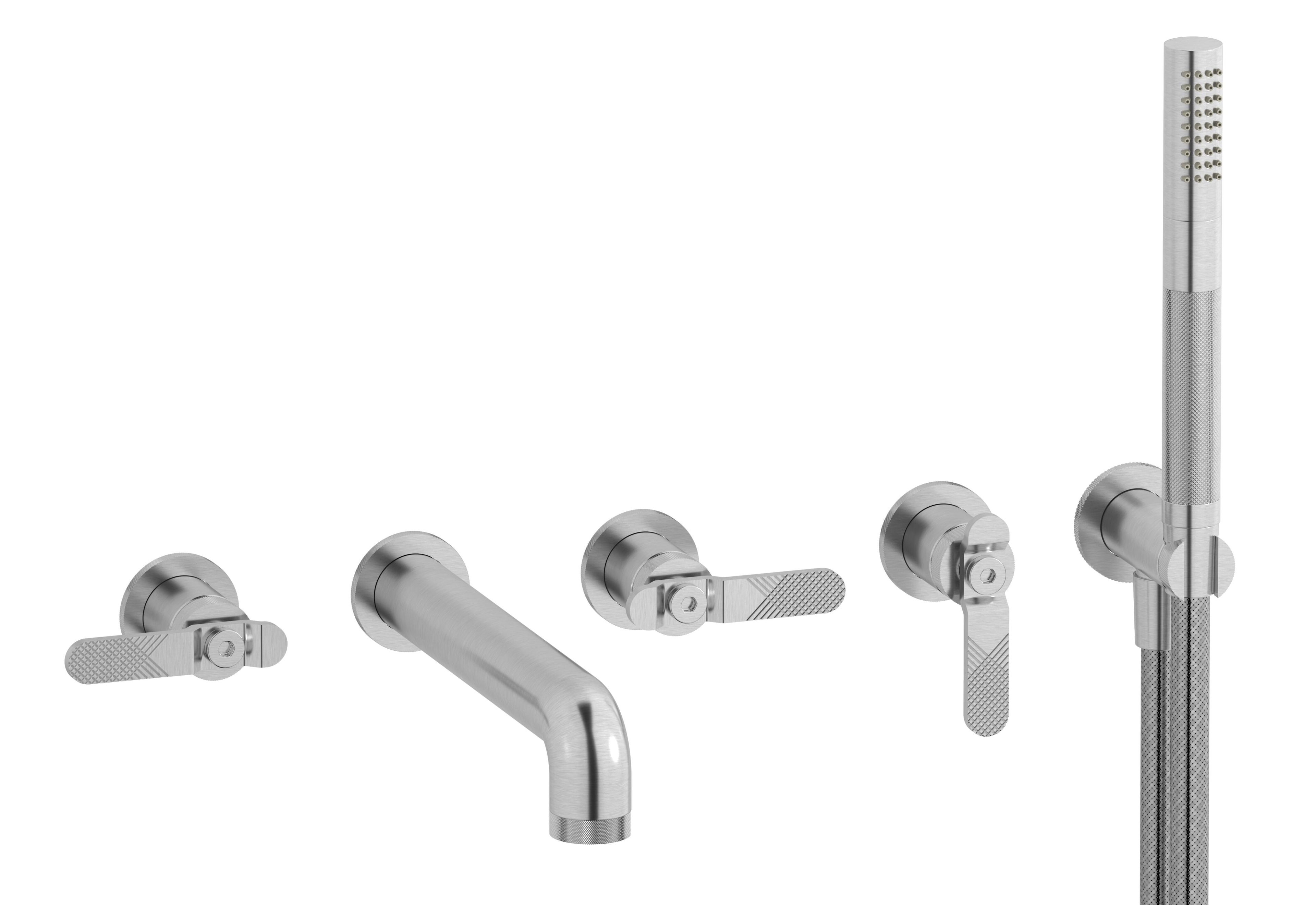 Настенный смеситель для ванны с 5 отверстиями и ручным душем IB Bold ARCH-00142517 - Вид №20