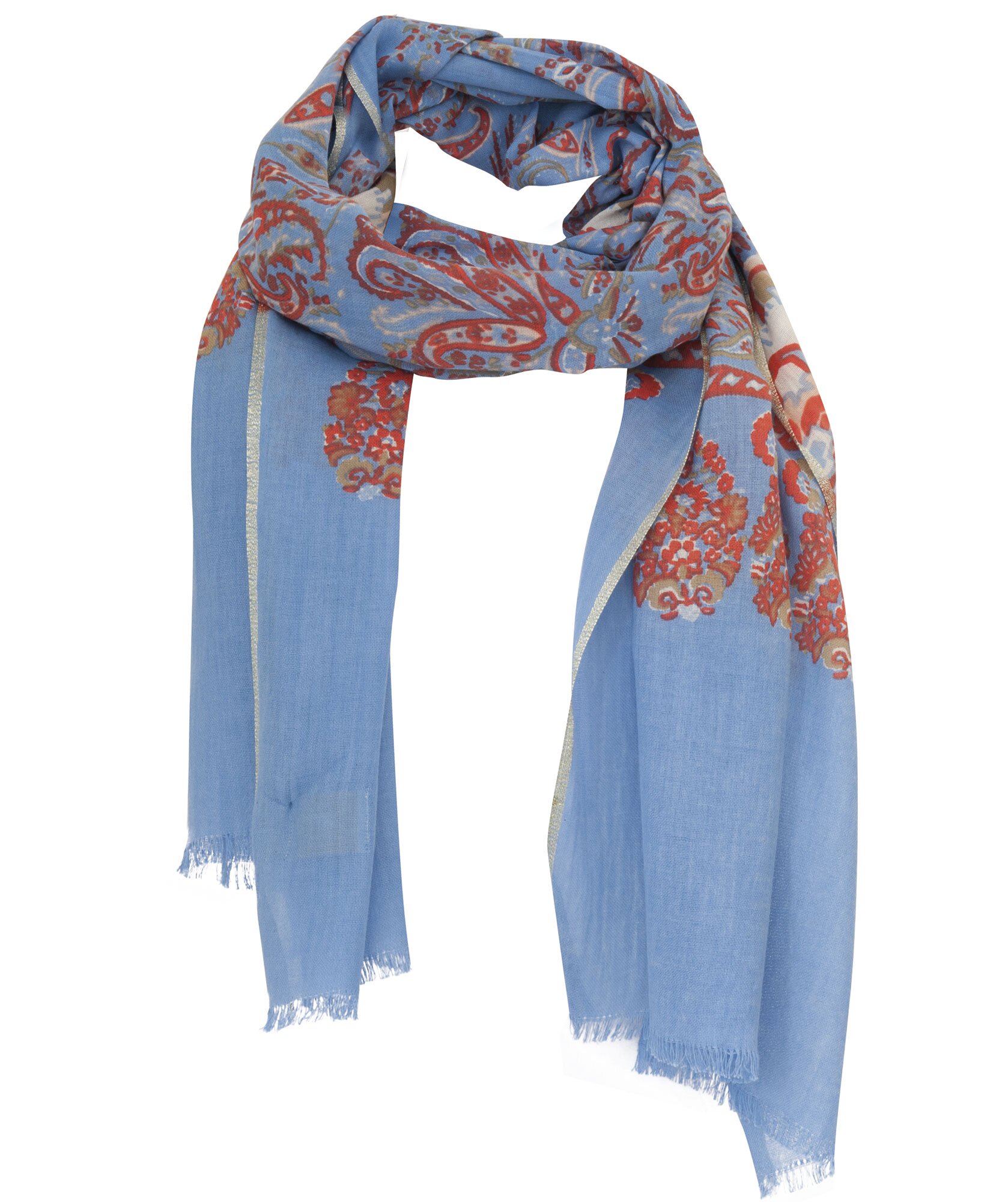 GABRIELLE_BLEU Шаль 50/180 99%хлопок 1% люрекс PETRUSSE Santreyd 