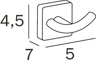 INDA® Двойной крючок для халатов из латуни Forum quadra A3020b - Вид №1