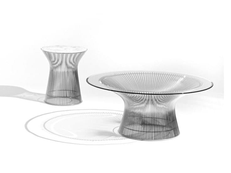 Круглый стол из стали и хрусталя Knoll Platner ARCH-00140986 - Вид №2