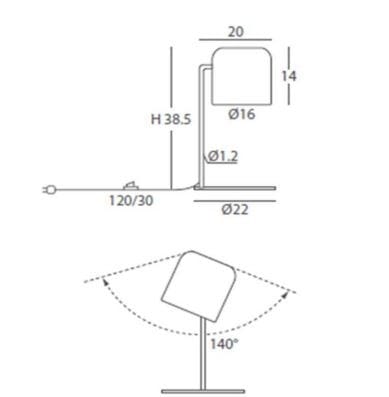 Регулируемая металлическая светодиодная настольная лампа Olé Lighting горшок ARCH-00098868 - Вид №3