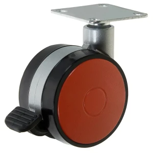 Колесо N107BL/RD, 60 мм поворотное с тормозом, цвет красный 13785409 STLM-2064746