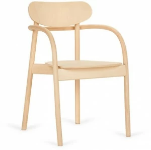 Paged Штабелируемый деревянный стул с подлокотниками
