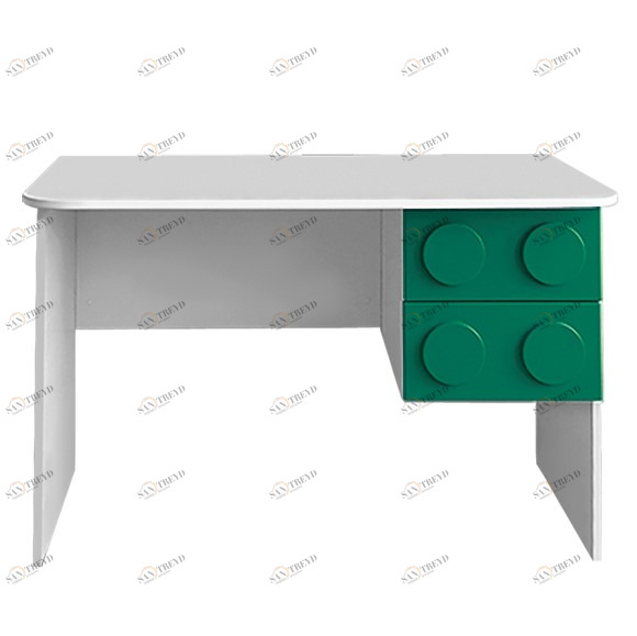 Детский письменный стол с ящиками левый "Леголенд" МАНДАРИН ЛЕГОЛЕНД 179556 Белый;зеленый Santreyd 