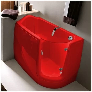 Ванна GRUPPO TREESSE GEN-X V3311-SX-K угловая сидячая с дверью левосторонняя красная