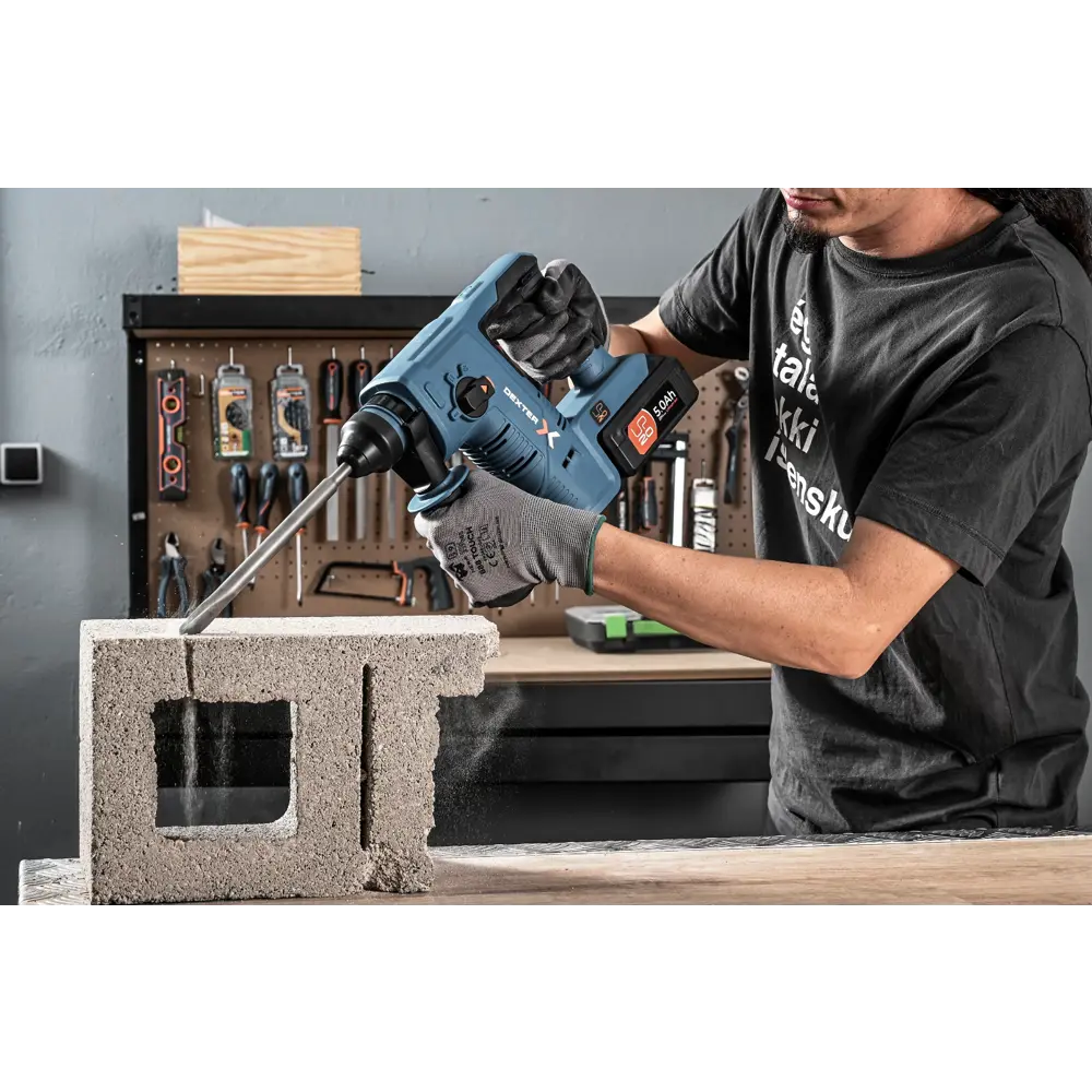 Перфоратор SDS-plus Dexter 20VRH2-17.1, 20 В Li-ion, 1.7 Дж, без АКБ и ЗУ STLM-2158048 - Вид №15