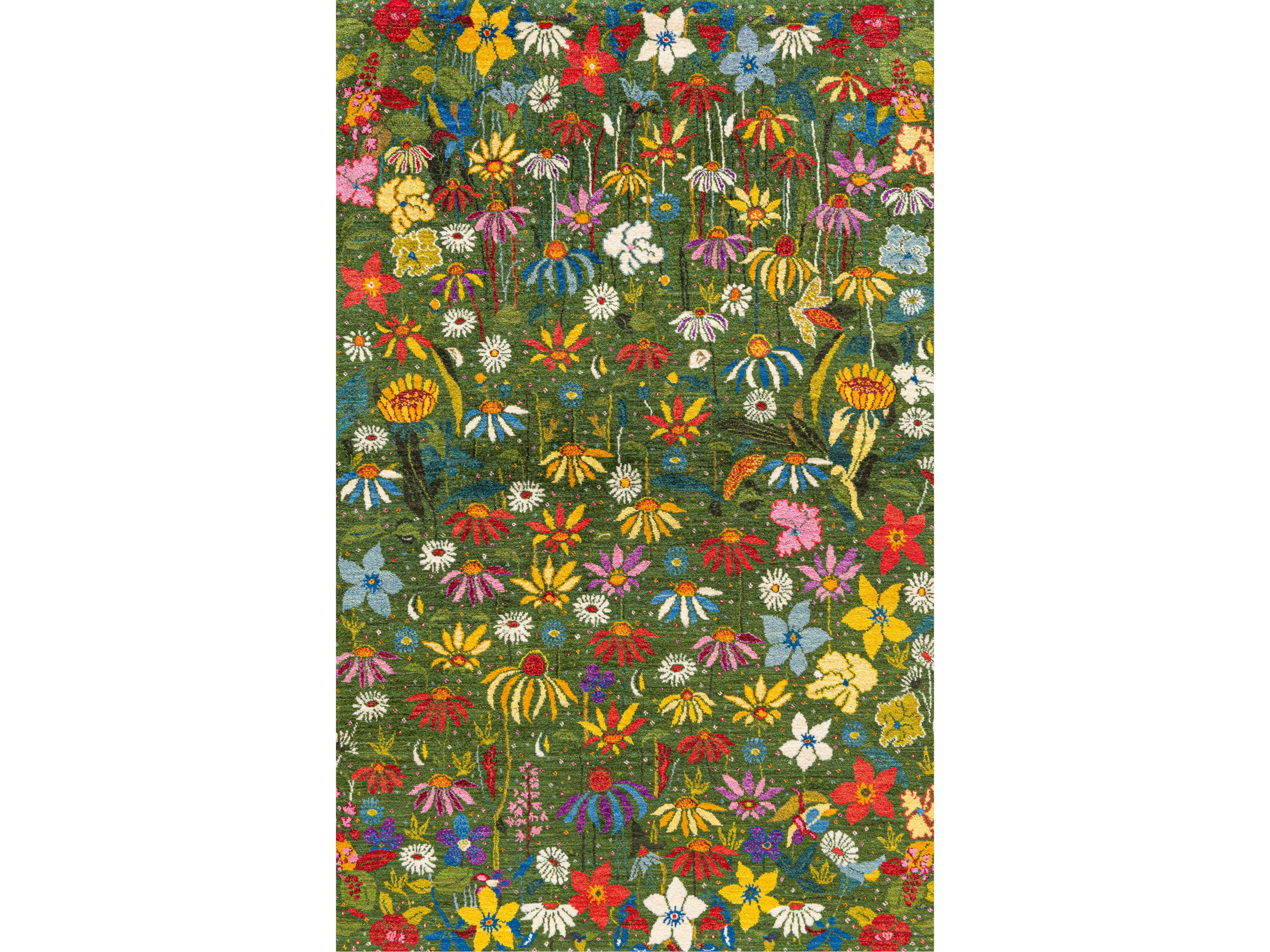 Шерстяной прямоугольный цветочный ковер Zollanvari Garden of Eden-Designer ARCH-00057498 - Вид №1