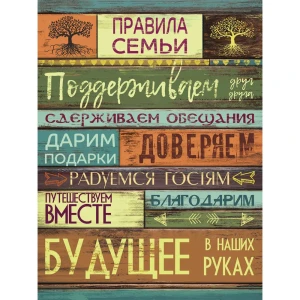 Картина на холсте "Правила семьи" 30x40 см