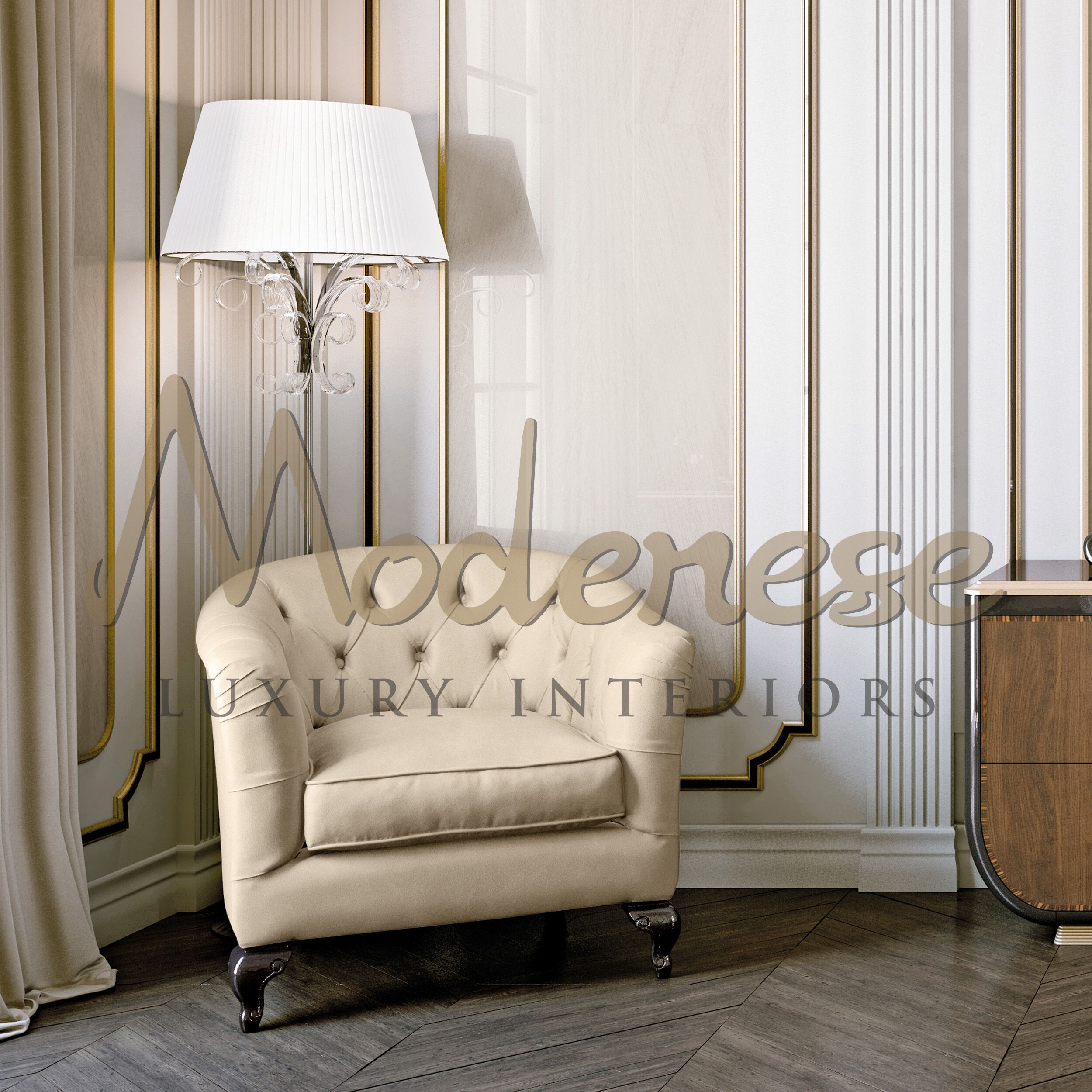 Кожаное кресло с подлокотниками Modenese Luxury Interiors 20212 ARCH-00067644 - Вид №1