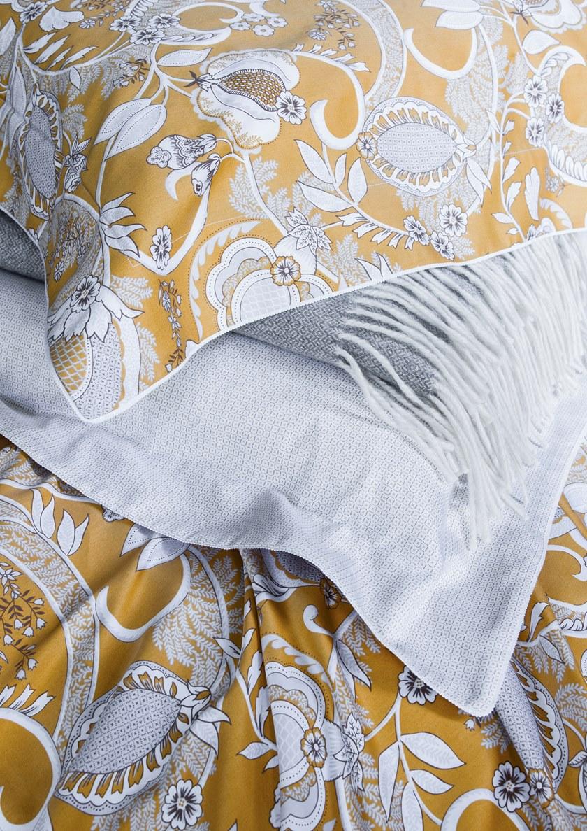 Alexandre Turpault Постельное белье из хлопкового дамаска с двусторонним принтом Mogador sun-id-1440461 - Вид №3