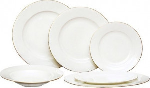10532958 Императорский фарфоровый завод Сервиз столовый 6/20 "Золотая лента" "Стандартная" Фарфор костяной