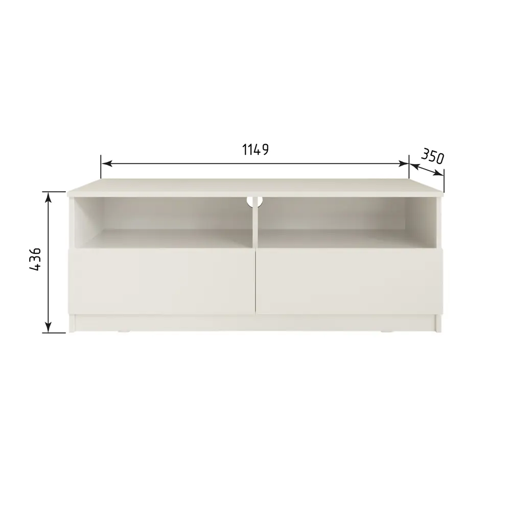 Тумба под телевизор 114.9x44x37 см ЛДСП цвет белый Santreyd нет STLM-2172238 - Вид №9