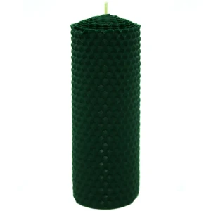Свеча вощинная цилиндр зеленый мох 5x13 см