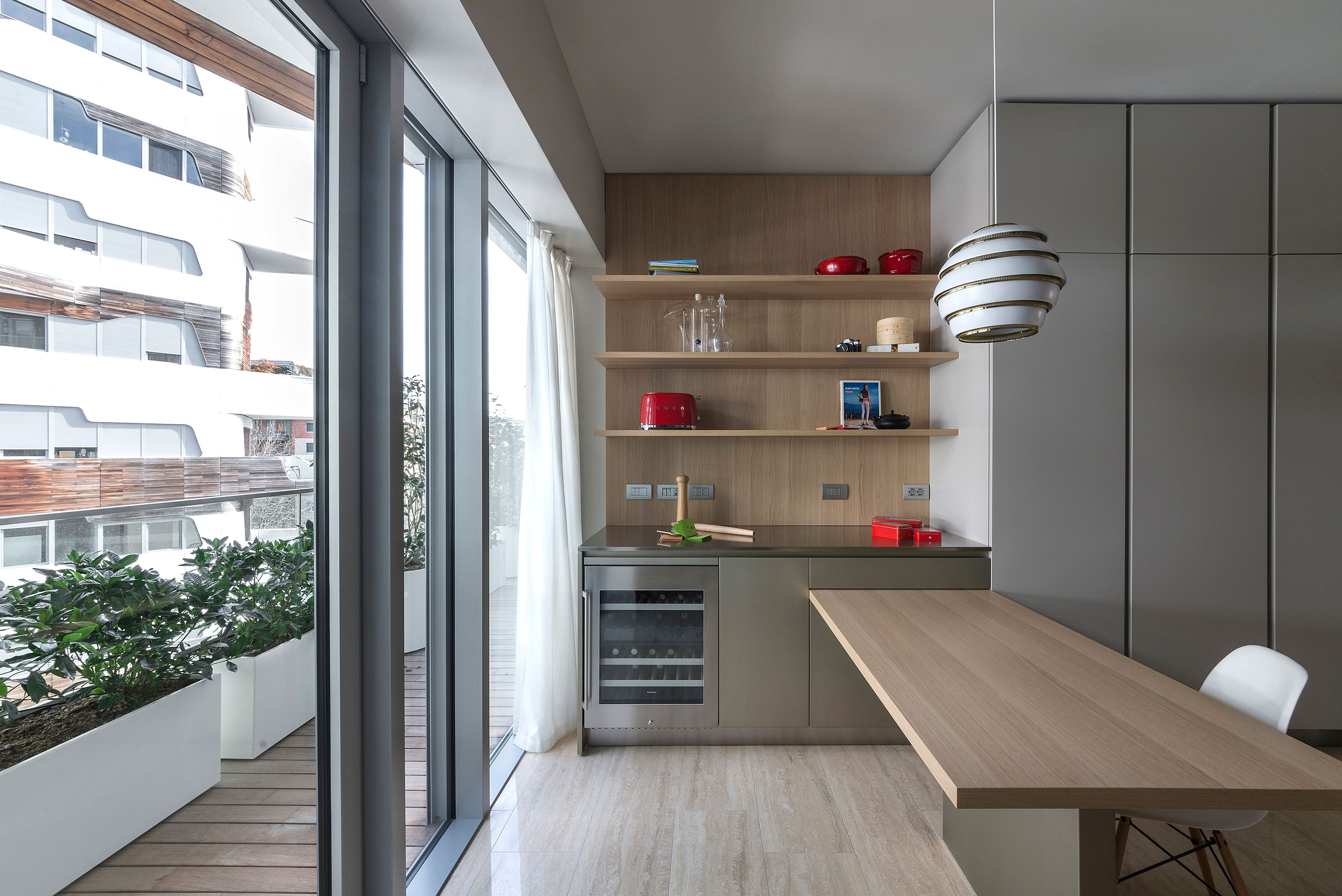 Двусторонняя линейная кухня с консольным столом TM Italia Cucine K6 ARCH-00069327 - Вид №2