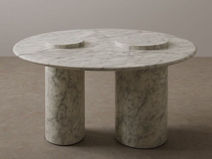 Круглый мраморный журнальный столик