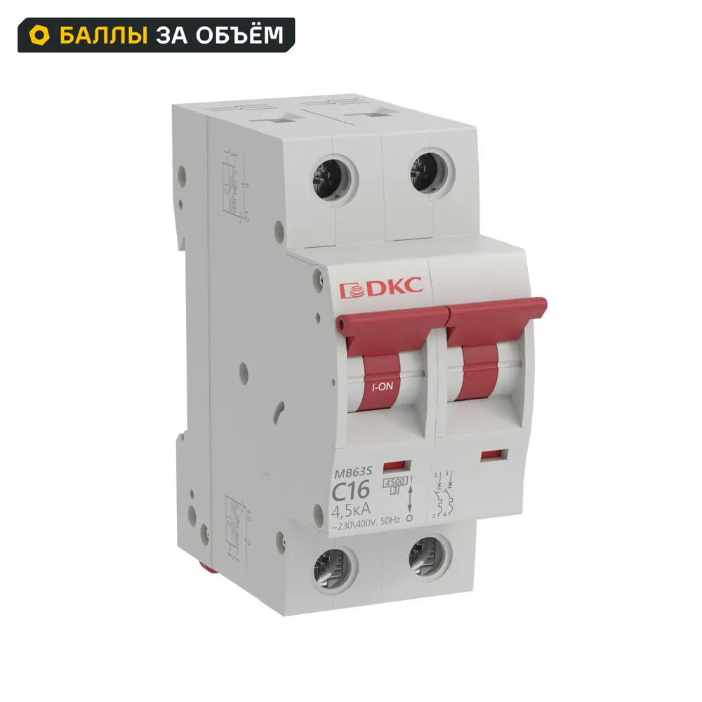 Автоматический выключатель DKC Yon 2P C16 А 4.5 кА STLM-2147186