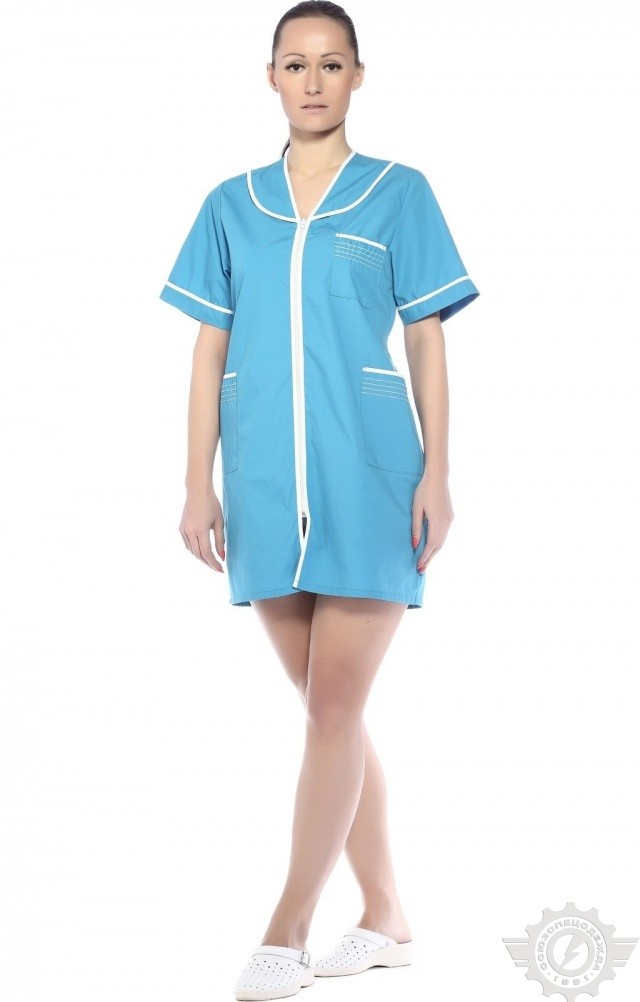 66225 Халат "Сервис" темно-голубой  Медицинская одежда  размер 54/158-164 Спецодежда  - Вид №8