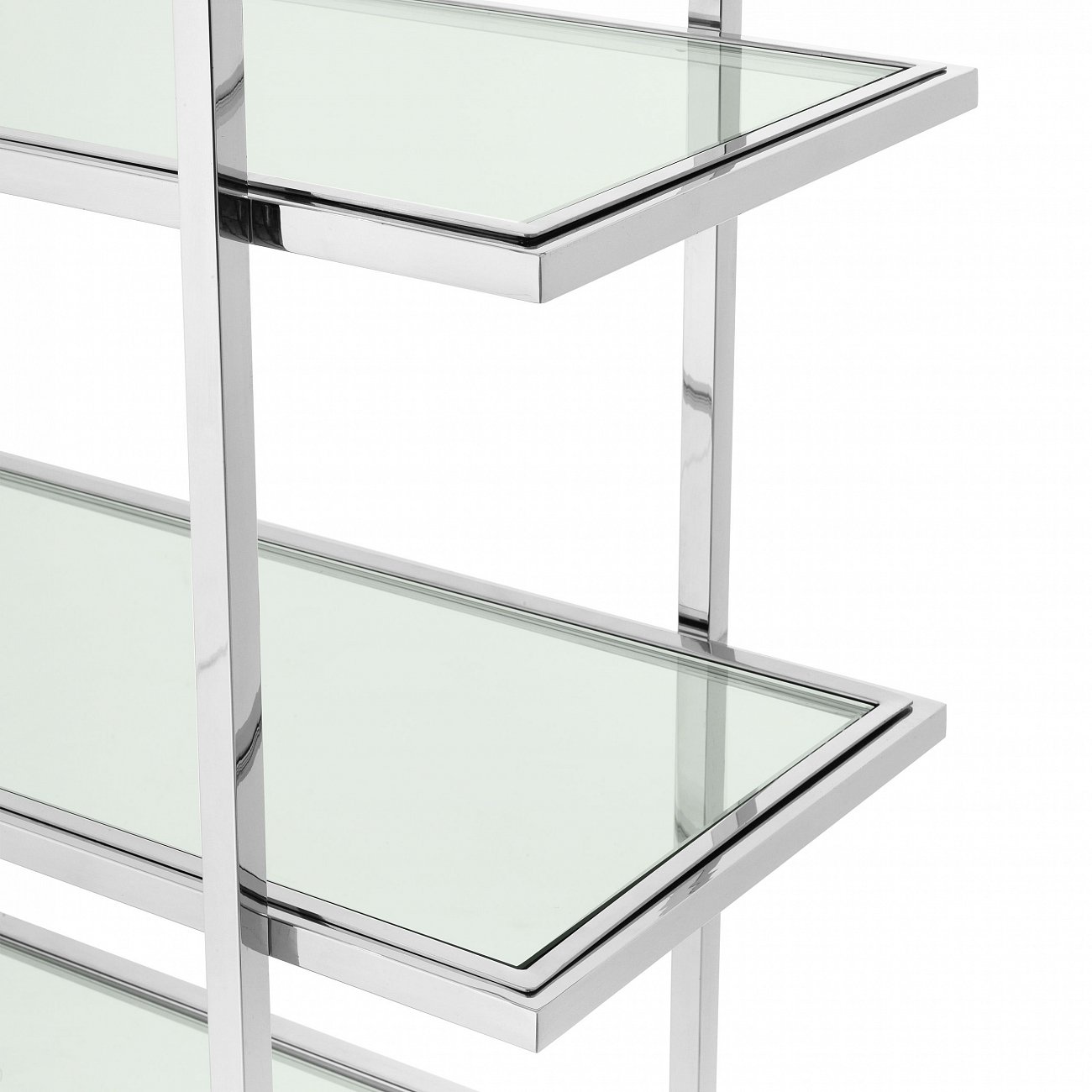 Стеллаж металлический со стеклянными полками 225х120 см прозрачный Twist DELIGHT COLLECTION  00-3883287 Хром  - Вид №1