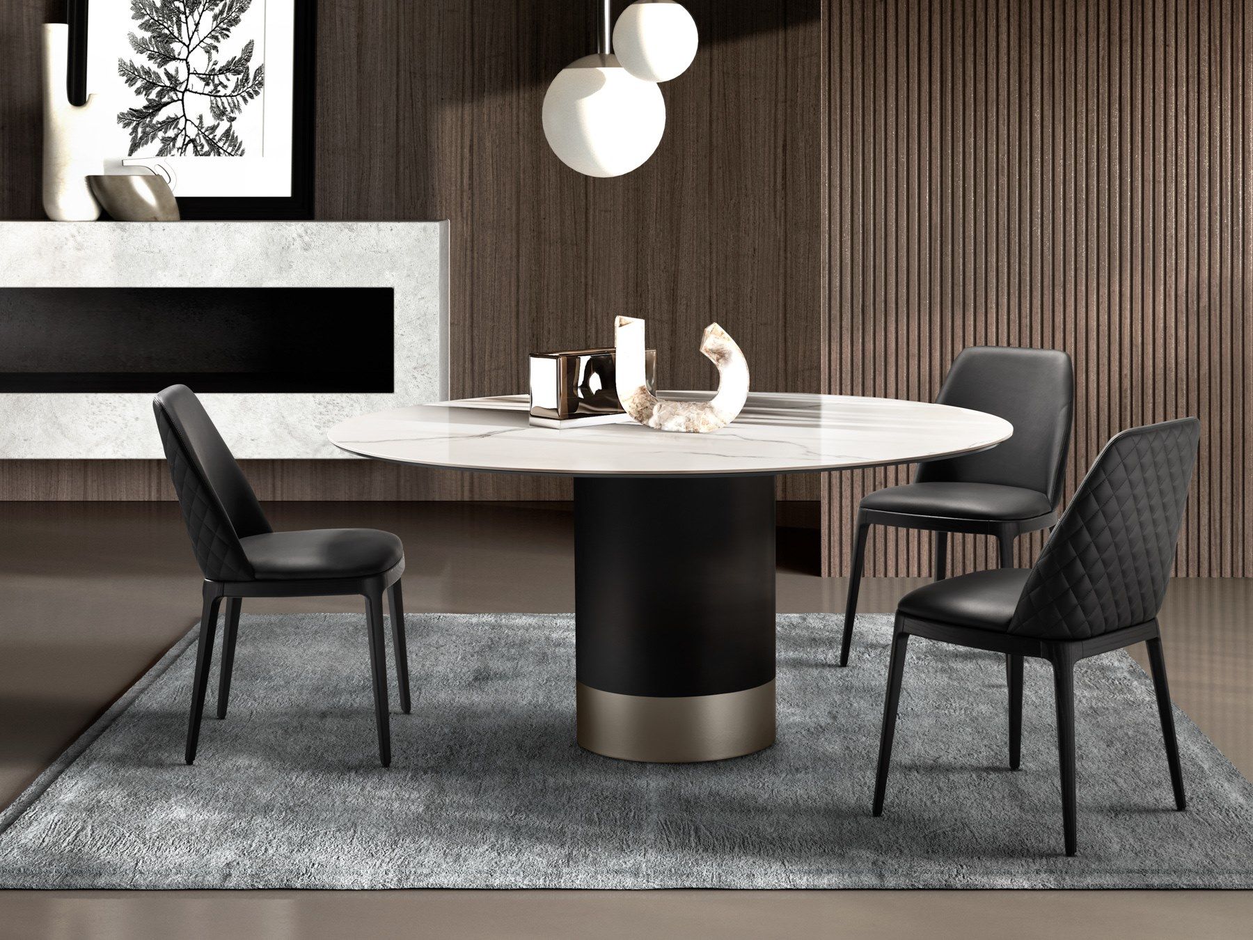 Прямоугольный керамический и металлический стол для гостиной EFORMA цилиндр ARCH-00023070 - Вид №4