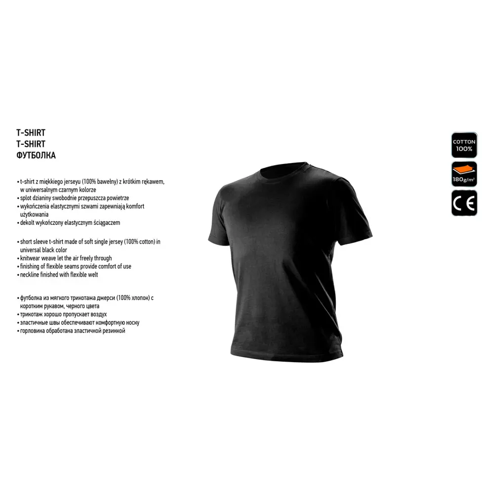 Футболка мужская Neo Tools хлопок 100% черная размер L рост 188 STLM-2019801 - Вид №1