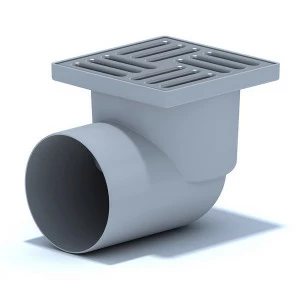 Трап горизонтальный нерегулируемый с выпуском 110мм, c пластиковый решеткой 150х150 мм ТА 1110