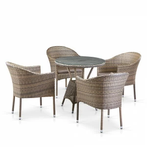 Мебель садовая, искусственный ротанг, на 4 персоны серая Domlis AFINA  241087 Серая