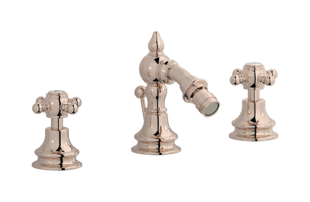 Смеситель для биде на 3 отверстия с донным клапаном WE ARE IB hr393rs Rose Gold Hermes