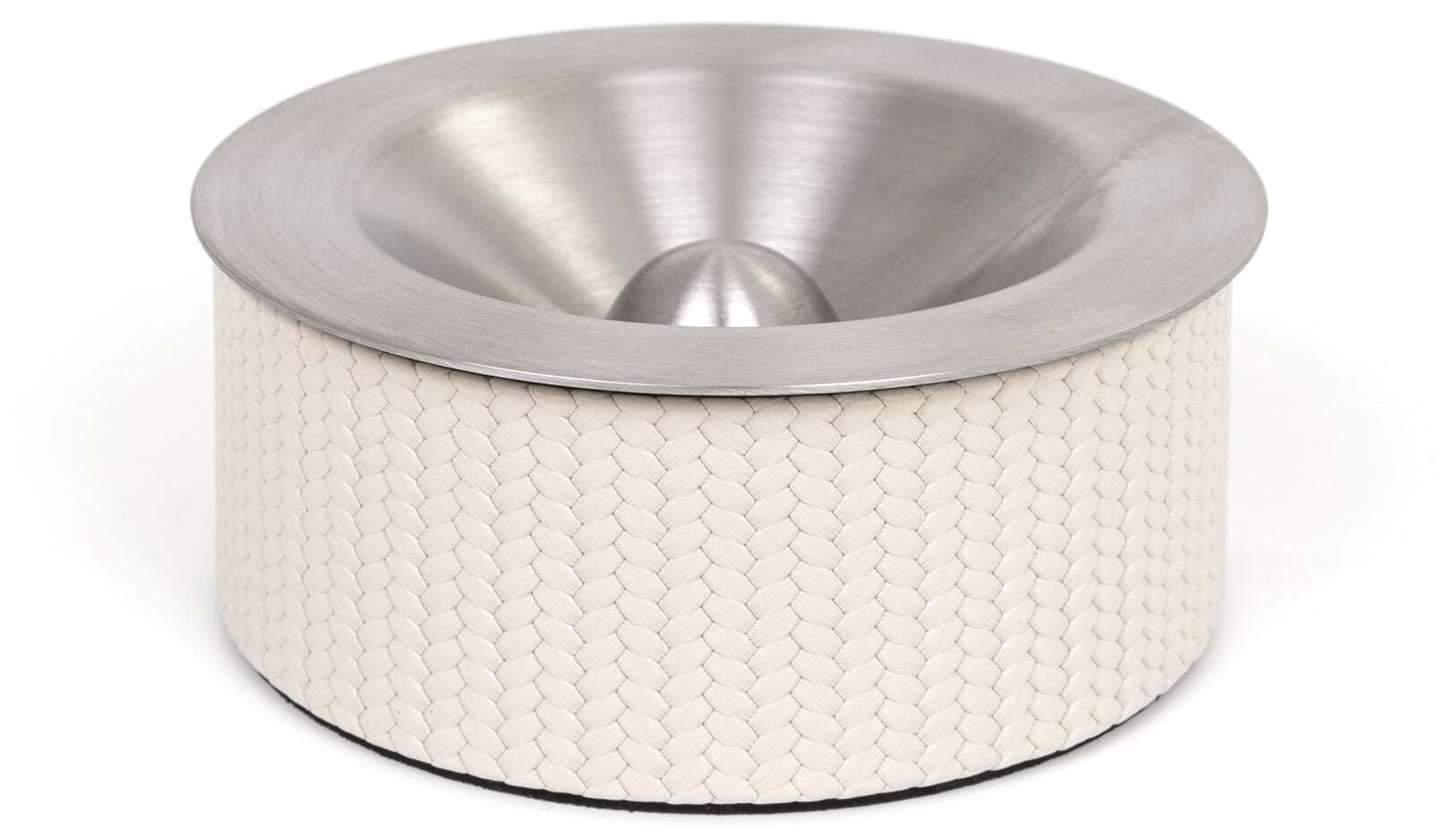 Пепельница Vulcano - Ø 13XH5,5 см / зернистая кожа_серо-коричневый