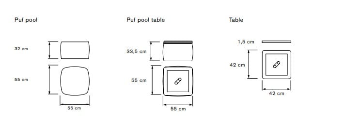 Квадратный садовый столик OGO PUF POOL ARCH-00051719 - Вид №17