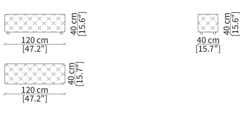 Прямоугольная ткань capitonné пуф Frigerio ARCH-00042145 - Вид №3