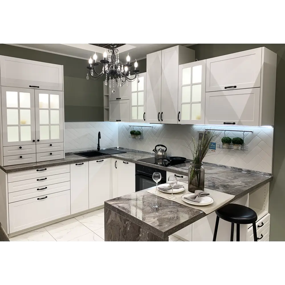 Фасад кухонный DELINIA ID Ньюпорт белый матовый с филенкой 82010398 STLM-0017288 - Вид №5
