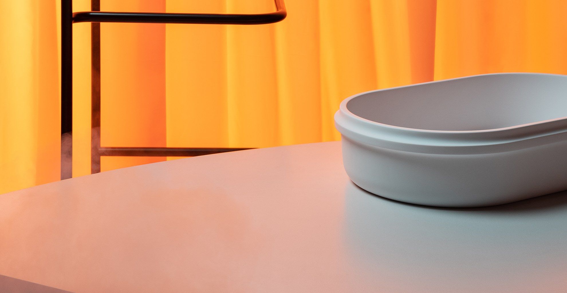 Умывальник с одной овальной столешницей из Cristalplant® Zucchetti Rise ARCH-00022627 - Вид №2