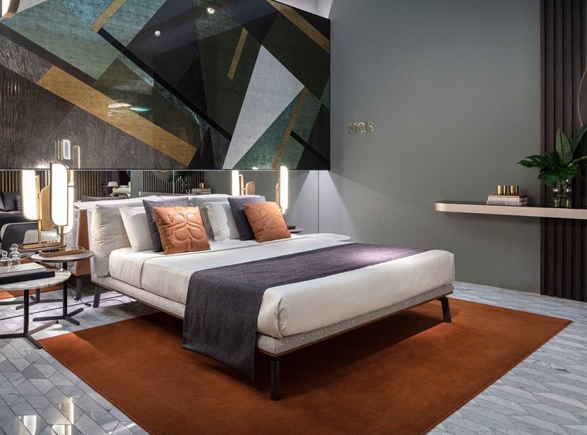 Sicis Двуспальная кровать из ткани с мягким изголовьем Cosily sun-id-1383667 - Вид №1