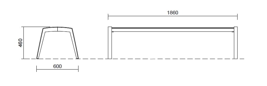 Деревянная скамья без спинки Studio Città ARCH-00060869 - Вид №2
