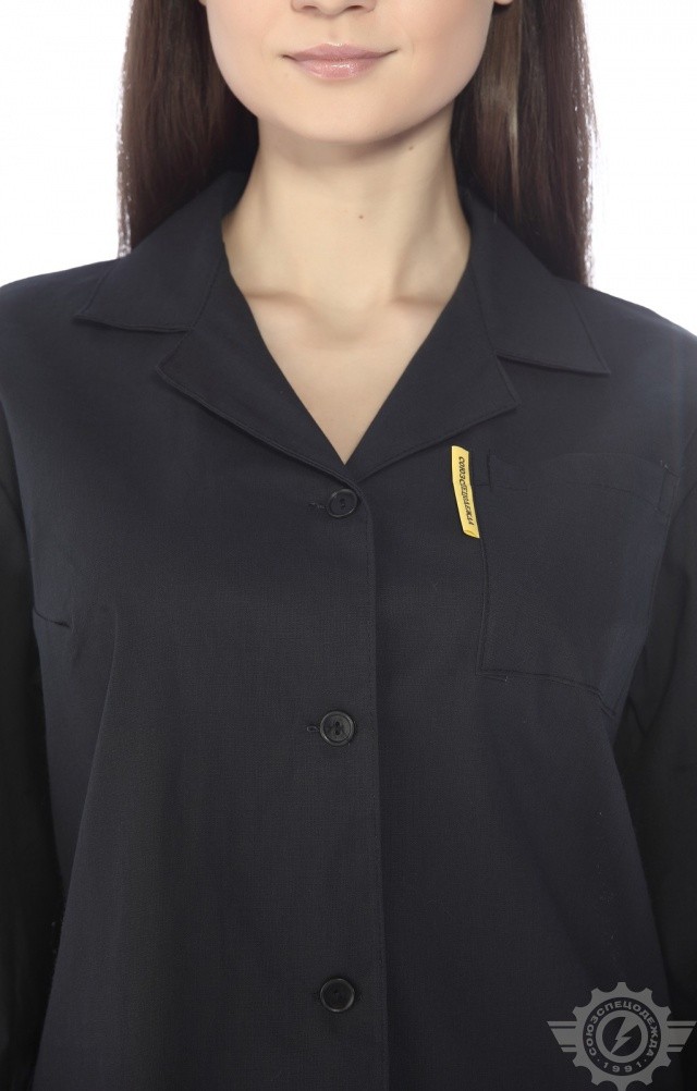 61675 Халат женский темный  Одежда для обслуживающего персонала  размер 48-50/158-164 Спецодежда  - Вид №7